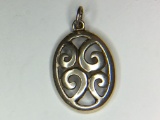 .925 Sterling Silver Ladies Filigree Pendant