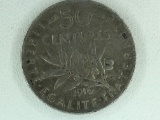 1916 World War I France 50 Centime