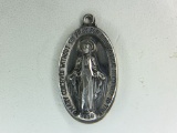 .925 Sterling Silver Unisex Blessed Mother Pendant
