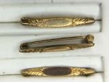 (3) Gold Filled Antique Ladies Victorian Pins