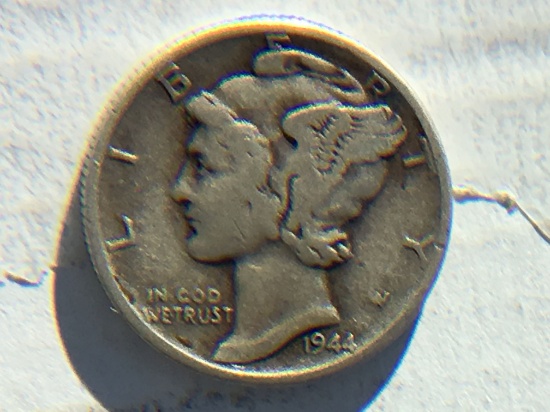 1944 Silver Mercury Dimes