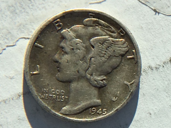 1945 Silver Mercury Dimes