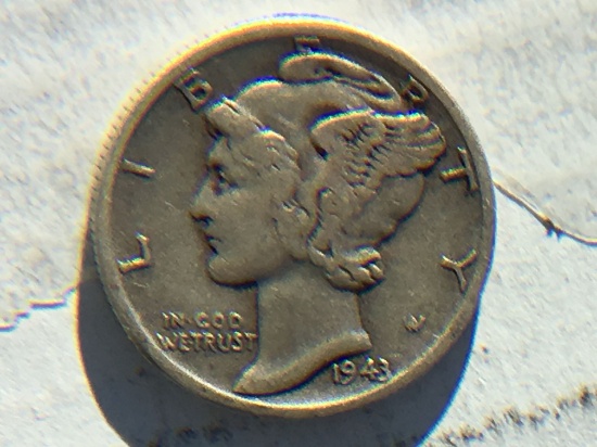 1943 D Silver Mercury Dimes