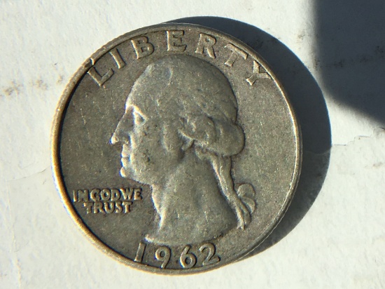 1962 D Silver Washington Quarter