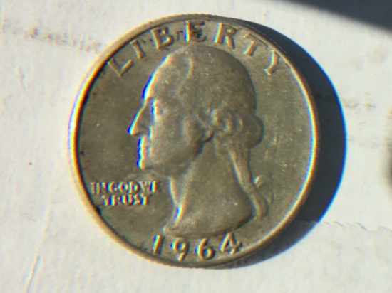 1964 D Silver Washington Quarter