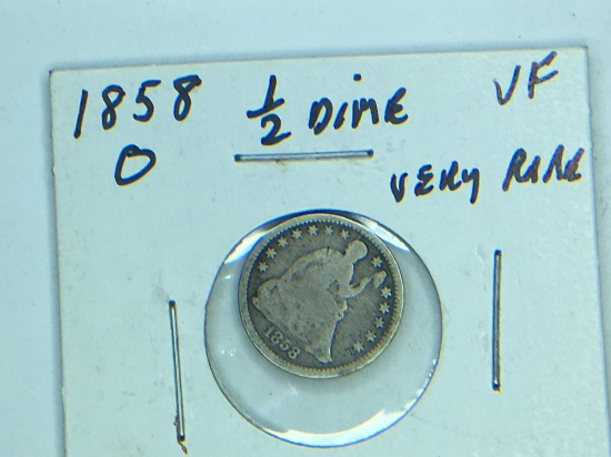 1858 O 1/2 Dime