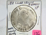 1818 8 Reales Silver Crown Early Colonial Coin