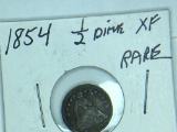 1854 1/2 Dime With Arrows