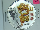 2012 1 Ounce Silver With Dragon