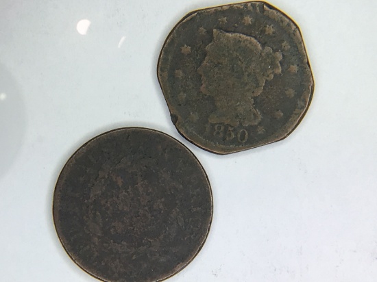 1850 1 Cent & Large Cent