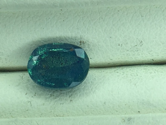 1.38 Carat Oval Cut Green Sapphire
