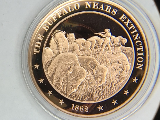 1882 The Buffalo Nears Extinction 1.25 Ounce Bronze