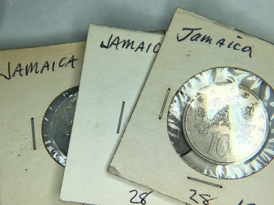 1975 Jamaica 1 Cent, 5 Cent, 10 Cent