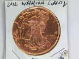 2012 Walking Liberty 1 Ounce Copper