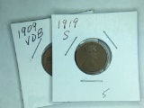 1909 V.D.B., 1919 S Lincoln Cent