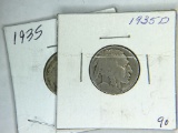 Buffalo Nickels 1935, 1935 D