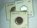 1972 Jamaica 1 Cent, 5 Cent, 10 Cent