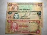 Bank Of Jamaica Notes 50 Cents, $2.00, & $5.00