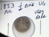 1853 1/2 Dime With Arrow