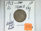 1913 D Type 1 Buffalo Nickel (rotated Reverse)