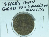 Good For 3 Packs Of Cigarettes Token