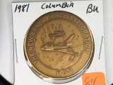 1981 Columbia Space Exploration Bronze