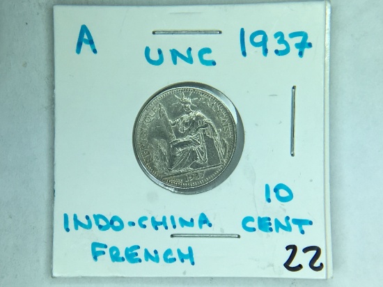 1937 Indo-china French 10 Cents