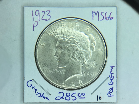 1923 P Peace Dollar