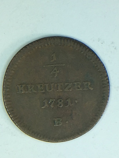 1781 B Austria 1/4 Kreutzer