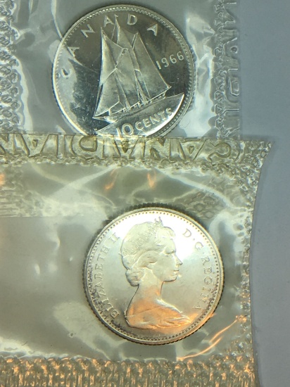 (2) Canadian Dimes 1965 & 1966