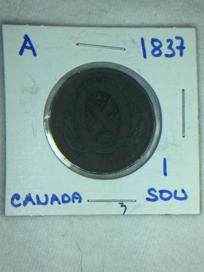 1837 Canada 1 Sou