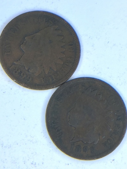 (2) 1899 Indianhead Cent