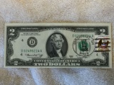 1976 2 Dollar Bicentennial Note With The First Day Stamp