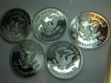(5) .999 Fine Silver 1 Ounce Rounds