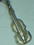 .925 Sterling Silver Ladies Violin Charm