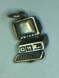.925 Sterling Silver Ladies Computer Charm