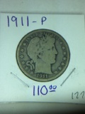 1911 P Barber Half Dollar
