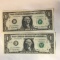 (2) 1999 $1.00 Consecutive Star Notes