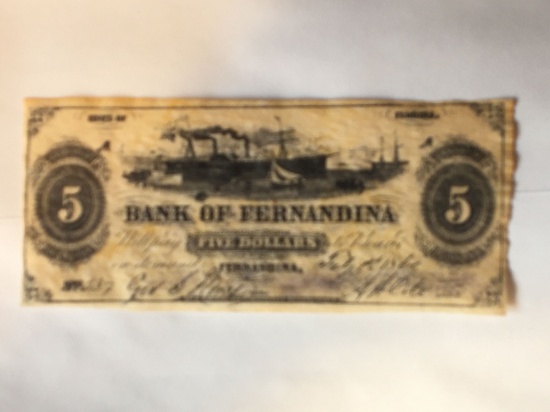 5 Dollar Bank Of Fernandina, State Of Florida