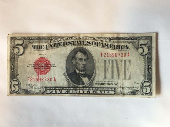 1928 C $5.00 Red Seal