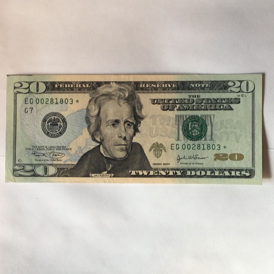 2004 $20.00 Star Note Federal Reserve