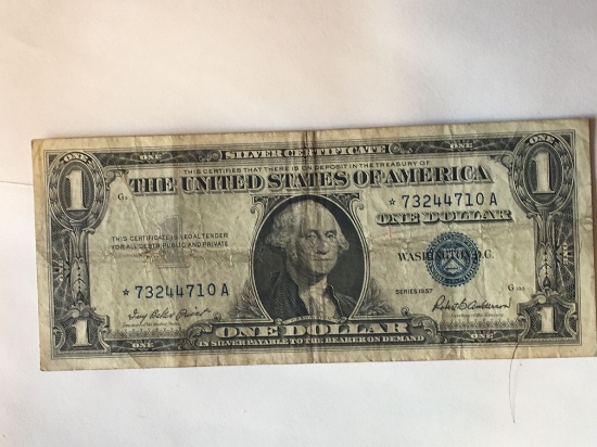 $1.00 1957 Blue Seal Star Note