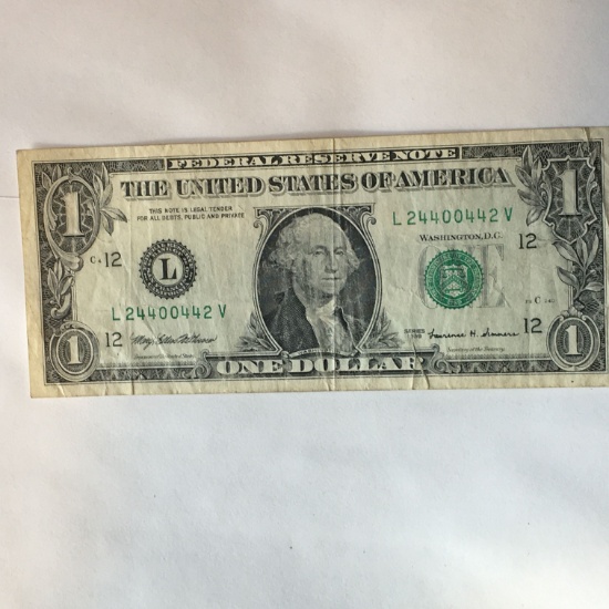 $1.00 1999 Federal Reserve Note