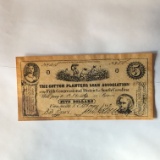 5 Dollars The Cotton Planters Loan Association