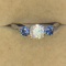 .925 Sterling Silver Ladies 1 1/4 Carat Gemstone Ring