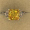 .925 Sterling Silver Ladies 4 Carat Citrine Ring