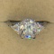 .925 Sterling Silver Ladies 4 Carat Engagement Ring