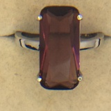 .925 Sterling Silver Ladies 6 Carat Rhodolite Garnet Ring