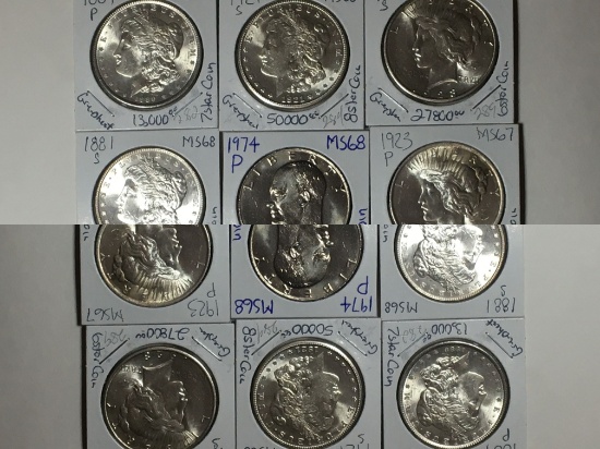 HIGH GRADE SILVER DOLLARS & MORE NO RESERVE