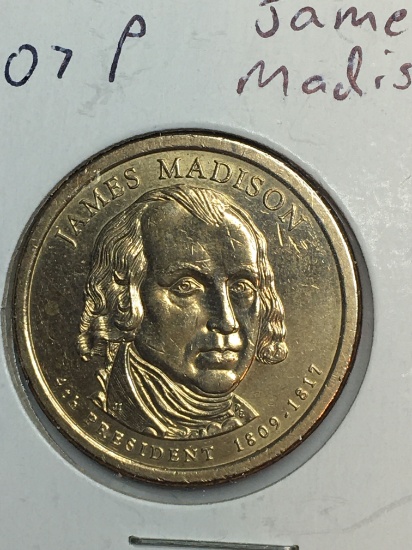 2007 – P James Madison Golden Dollar